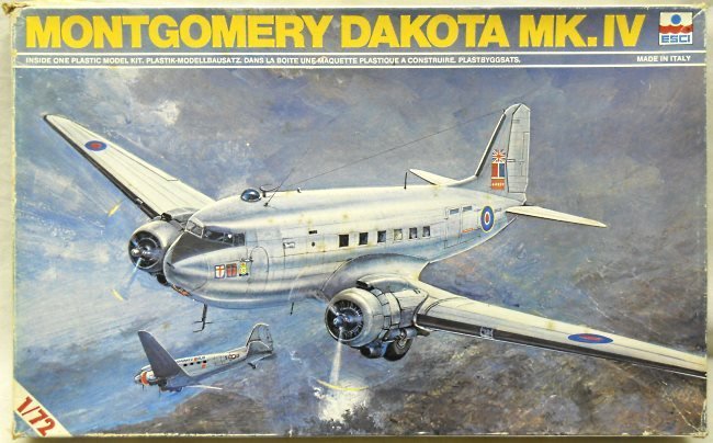 ESCI 1/72 Dakota C-47 Monte - Field Marshal Montgomery's Personal Aircraft / 44th Sq  South Africa / 86th Sq USAF Berlin Airlift 'Camel Caravan to Berlin' / ESK 721 Royal Dutch Air Force Skrydstrup 1972, 9023 plastic model kit